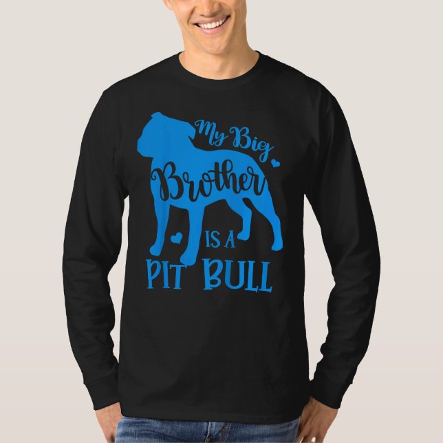 Kinder Mein großer Niedlicher Bruder ist ein Pitbu T-Shirt (Vorderseite)