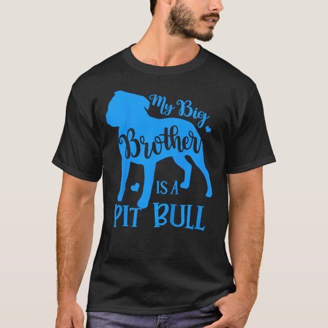 Kinder Mein großer Niedlicher Bruder ist ein Pitbu T-Shirt (Vorderseite)