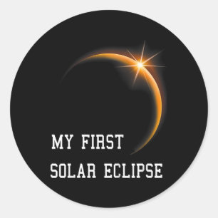 Kinder meine ersten Solar Eclipse Boys Girls 2024  Runder Aufkleber