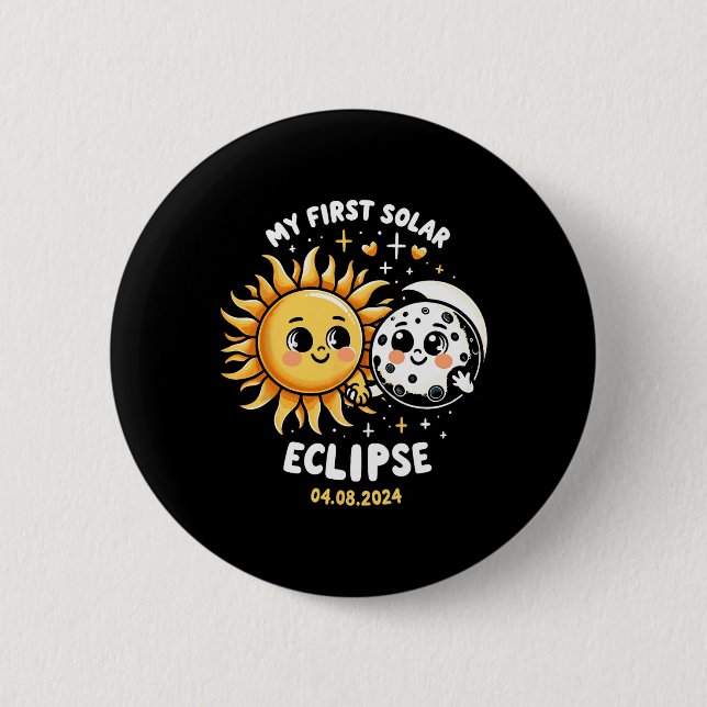 Kinder meine ersten Solar Eclipse Kindermädchen 20 Button (Vorderseite)