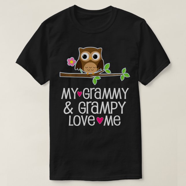 Kinder meine Grammy und graue Liebe ich Eule T-Shirt (Design vorne)