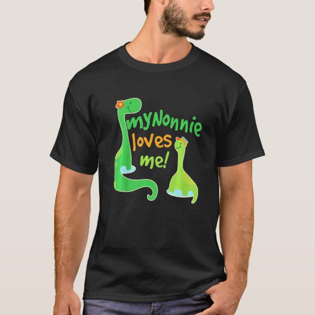 Kinder meine Nonnie Lieben Me Grandson Dinosaurier T-Shirt (Vorderseite)