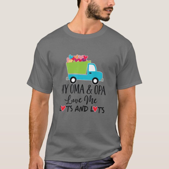 Kinder meine Oma und Opa Liebe Me Grandson Truck T-Shirt (Vorderseite)