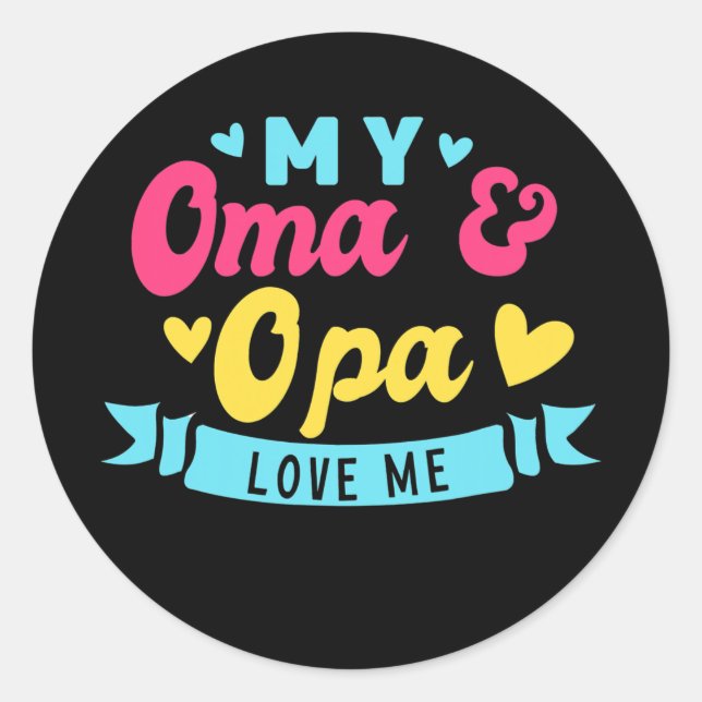 Kinder meine Oma- und Opa-Liebe Runder Aufkleber (Vorderseite)