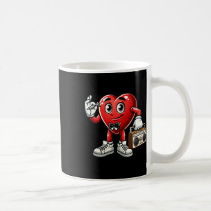Kinder Mens Retro 80er 90er Disco Tanz Herzschlag Kaffeetasse