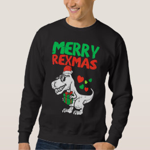 Kinder Merry Rexmas Santa Trex Dino Kleinkind Jung Sweatshirt