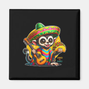 Kinder mexikanischer Affe mit Sombrero und Poncho Magnet