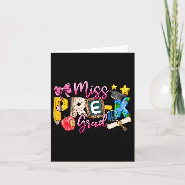 Kinder Miss Pre-k Grad Abschluss Girl Kid Letzten  Karte (Vorderseite)