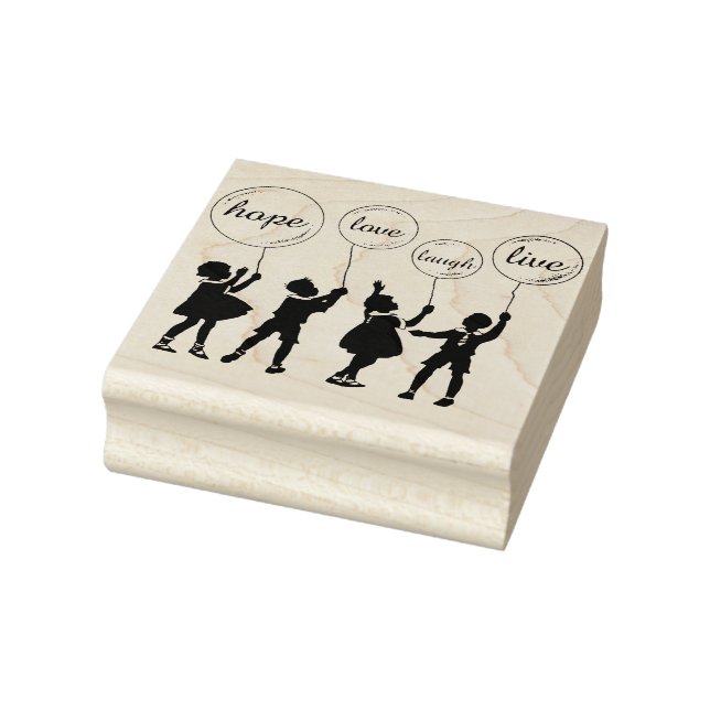 Kinder mit inspirierenden Wortballons Gummistempel (Stempel)