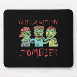 Kinder mit meinem Zombies Spaß Halloween Mousepad