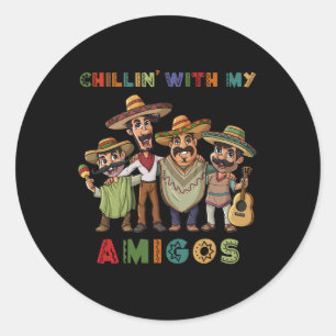 Kinder mit meinen Amigos Cinco de Mayo Kinder Runder Aufkleber