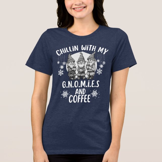 Kinder mit meinen Gnomen und Kaffee-Funny-Sprichwo Tri-Blend Shirt (Vorderseite)