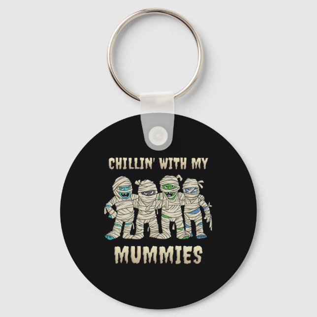 Kinder mit meinen Mummies Halloween Jungs Spaß Schlüsselanhänger (Vorderseite)