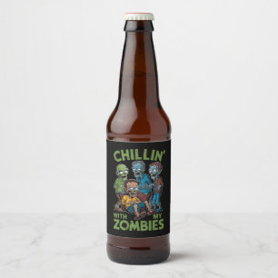 Kinder mit meinen Zombien Halloween Jungen Kinder  Bierflaschenetikett