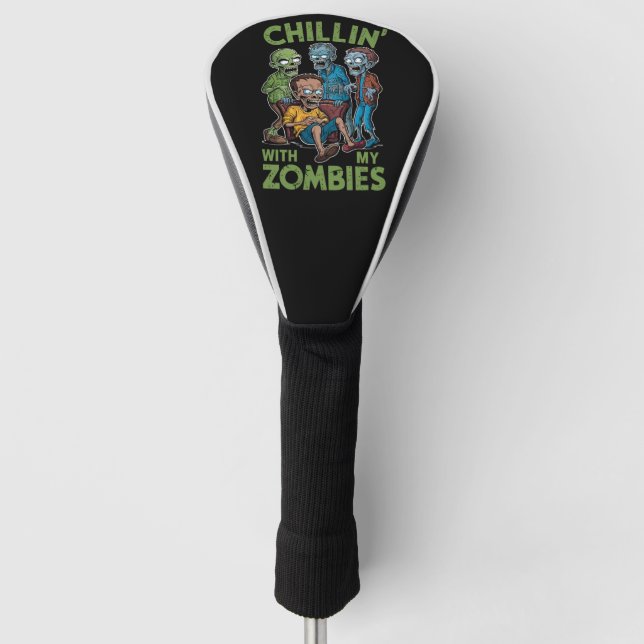 Kinder mit meinen Zombien Halloween Jungen Kinder  Golf Headcover (Vorderseite)