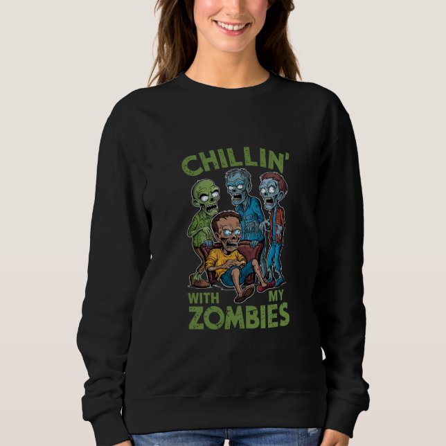 Kinder mit meinen Zombien Halloween Jungen Kinder  Sweatshirt (Vorderseite)