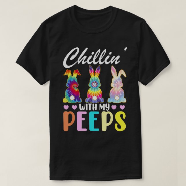 Kinder mit meiner Pieps Gefärbte Krawatte Kaninche T-Shirt (Design vorne)