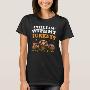 Kinder mit meiner Truthahnfamilie Erntedank T-Shirt