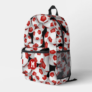 Kinder mit Monogramm weiße Fußballbälle Bedruckter Rucksack
