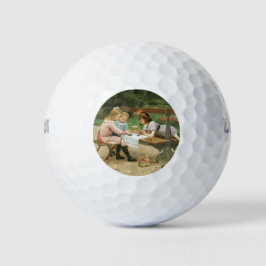Kinder mit Nachmittagstee im Park Golfball