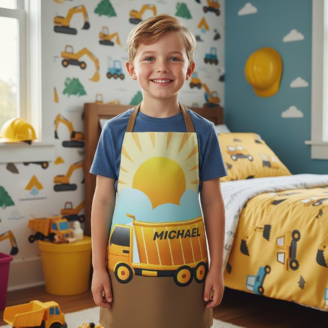 Kinder mit Thema Muldenkipper Bau Schürze (Von Creator hochgeladen)