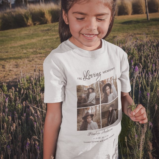 Kinder Moderne 4 Foto Collage Beerdigung T - Shirt (Von Creator hochgeladen)