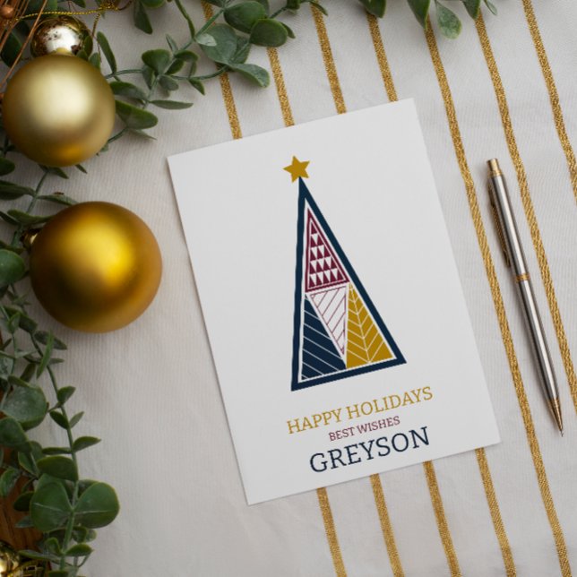 Kinder moderne minimalgeometrische Weihnachten (kids christmas card , christmas tree , class friends christmas cards )