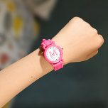 Kinder Modernes Niedlich Fun Individuelle Name 3D  Armbanduhr<br><div class="desc">Niedlichen mit Monogramm Kinder beobachten mit Ihrem individuelle Name sowie einen Schatten,  der in Rot und Rosa anfängt. Modernes,  minimalistisches,  einfaches und unterhaltsames Design macht dieses typografisch angetriebene Design zu einem coolen personalisierten Geschenk!</div>