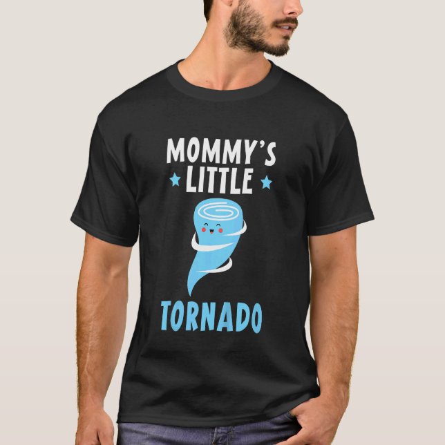 Kinder Mommy's Little Tornado Future Meteorologe M T-Shirt (Vorderseite)