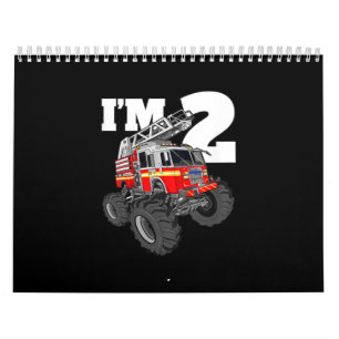 Kinder Monster Fire Truck 2. Geburtstag Junge 2 Kl Kalender