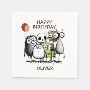 Kinder Monster Geburtstag Serviette