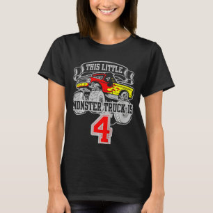 Kinder Monster LKW 4. Geburtstag Dieser kleine Mon T-Shirt
