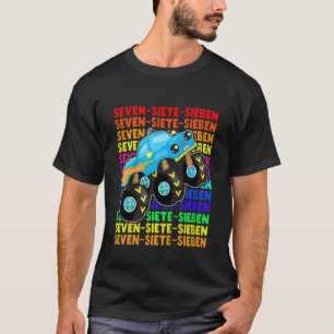 Kinder Monster Truck Rex Dinosaurier 7. Geburtstag T-Shirt