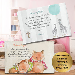 Kinder Morgen und Abend Gebet Personalisiert Kissenbezug