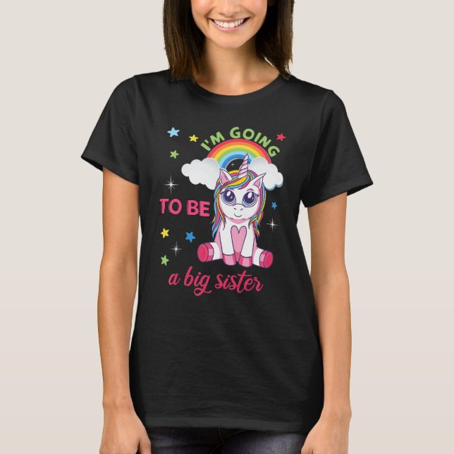 Kinder Nachkommen große Schwester Unicorn Baby Dus T-Shirt (Vorderseite)