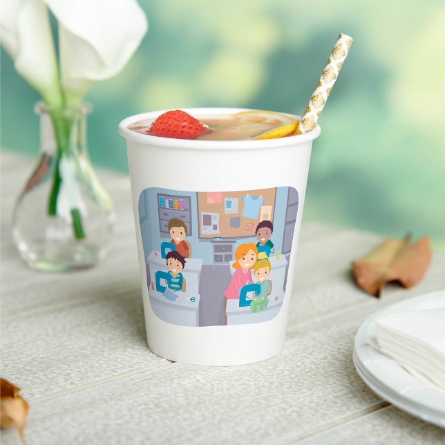 Kinder nähen Klasse Spaß beim Crafting und Lernen Pappbecher (Von Creator hochgeladen)