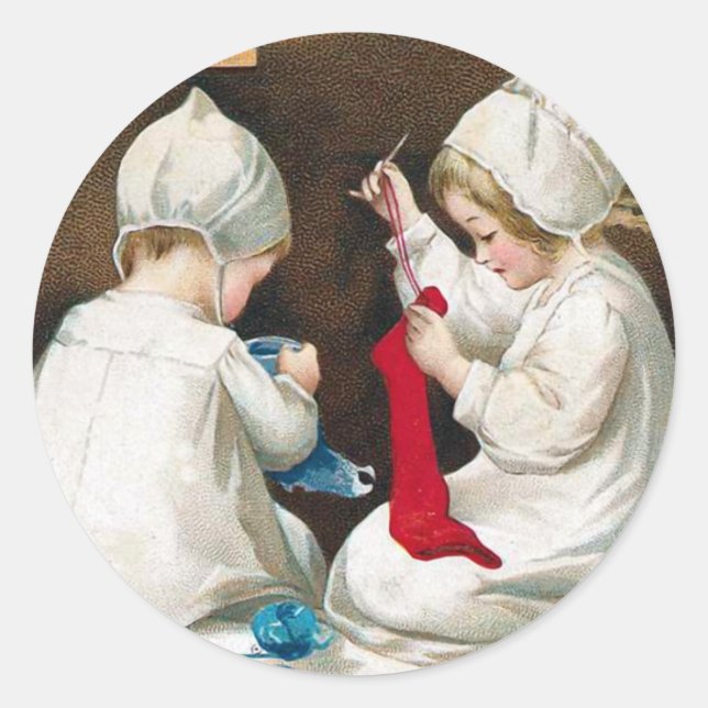 Kinder nähen runder aufkleber (Vorderseite)