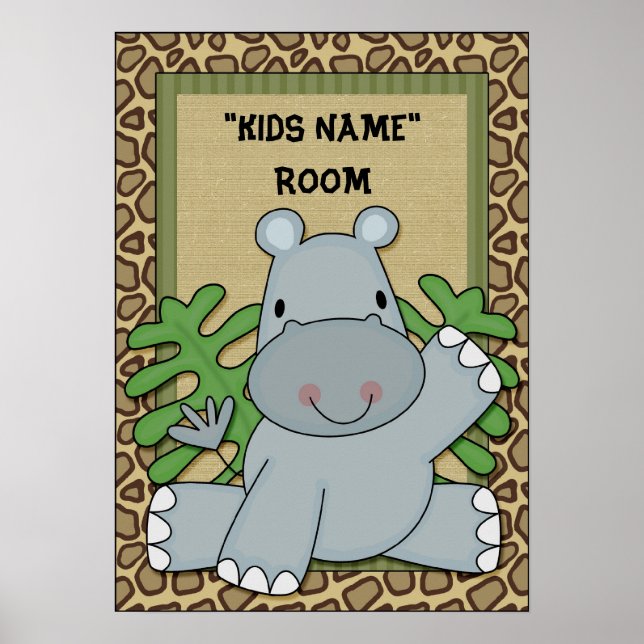 Kinder Name Hippo Poster (Vorne)
