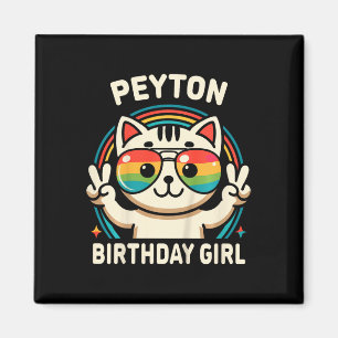Kinder Name Peyton Birthday Girl Cat Magnet