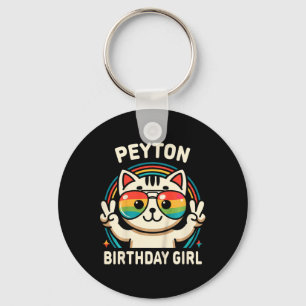 Kinder Name Peyton Birthday Girl Cat Schlüsselanhänger