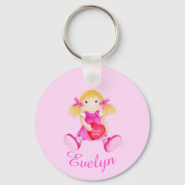 Kinder namens Pink Doll whimsisical art Schlüssela Schlüsselanhänger