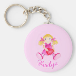 Kinder namens Pink Doll whimsisical art Schlüssela Schlüsselanhänger