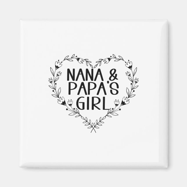 Kinder Nana &amp; Papas Girl Blumenherz bis Grandd Magnet (Vorne)
