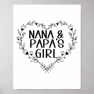 Kinder Nana & Papas Girl Blumenherz bis Grandd Poster