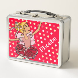 Kinder nennen ballerina blonde Mädchen rosa Lunchb Metall Brotdose