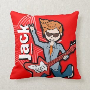 Kinder nennen rockstar Gitarrenjungen helles rotes Kissen