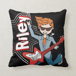 Kinder nennen rockstar schwarzes u. rotes Kissen