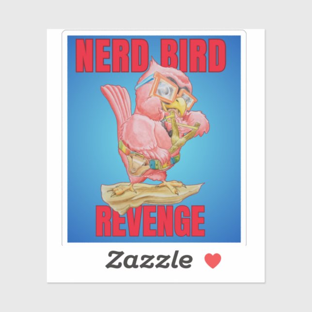 Kinder Nerd Vogel Rache Aufkleber (Blatt)