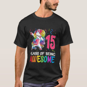 Kinder Niedlich 15 Jahre alt Einhorn Dabbing 15. G T-Shirt
