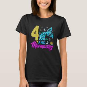 Kinder Niedlich 4 Jahre alt und Mermazing Meerjung T-Shirt